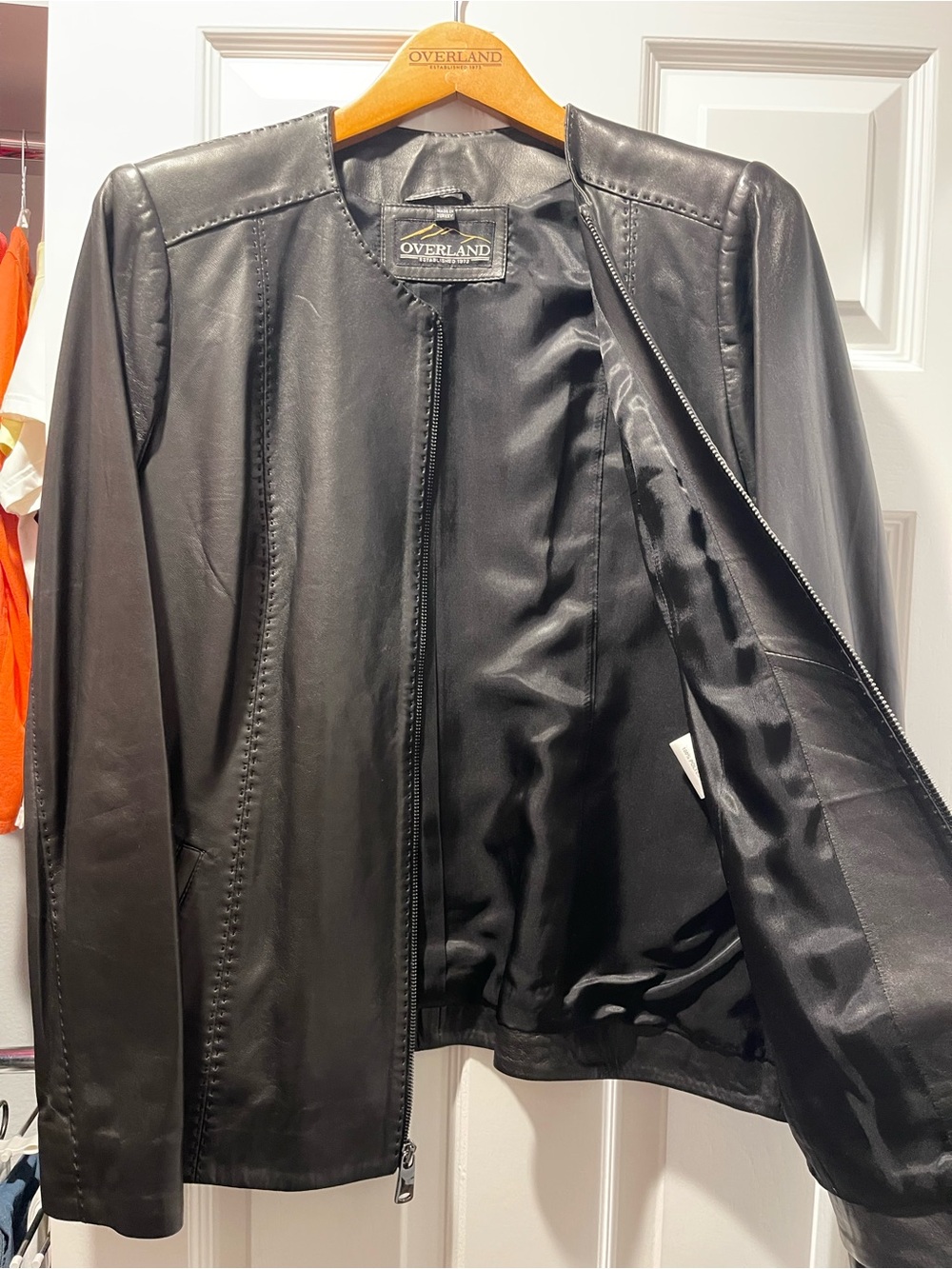 Overland Women's Leather Jacket Cover - Brown - Picture 3 of 8